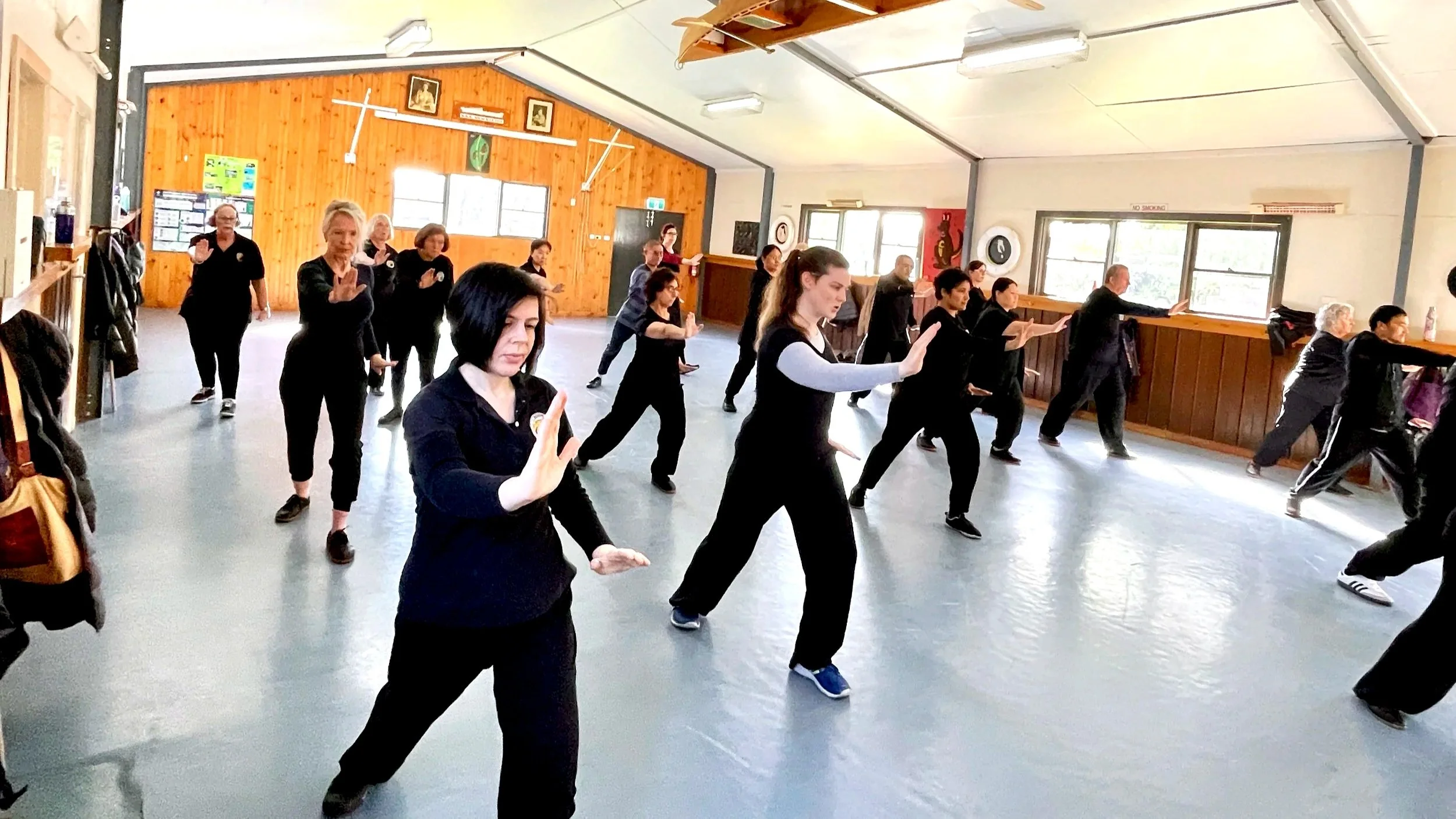 Wulong students practice tai chi