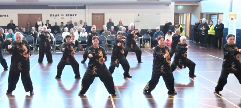 Wulong students practice Baduanjin Health Qigong