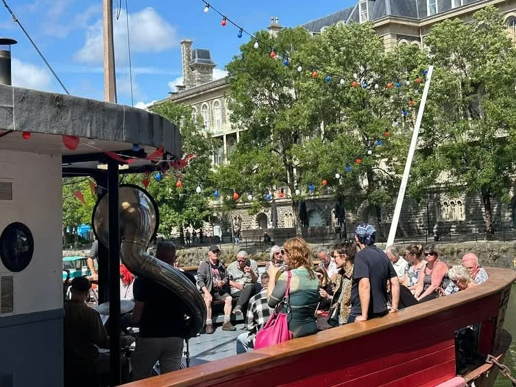 Brass Junkies aboard the John Sebastian celebrating its 140th year! 
@cabotcruisingclub @alastair.stewart74 @scott_hammond_drummer 
#happybirthday #johnsebastian #brassjunkies #brassjunkiesbrassband #partyband #eventsband #eventsbanduk #brassband #so