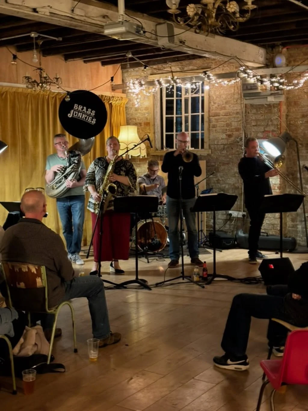 Brass Junkies small band in Cardiff for @merlemusicevents and @jackmacsax monthly New Orleans night at the very cool @kingsroadyard 

The packed audience started off sat watching but were soon up and dancing! Hopefully we&rsquo;ll be back there soon.