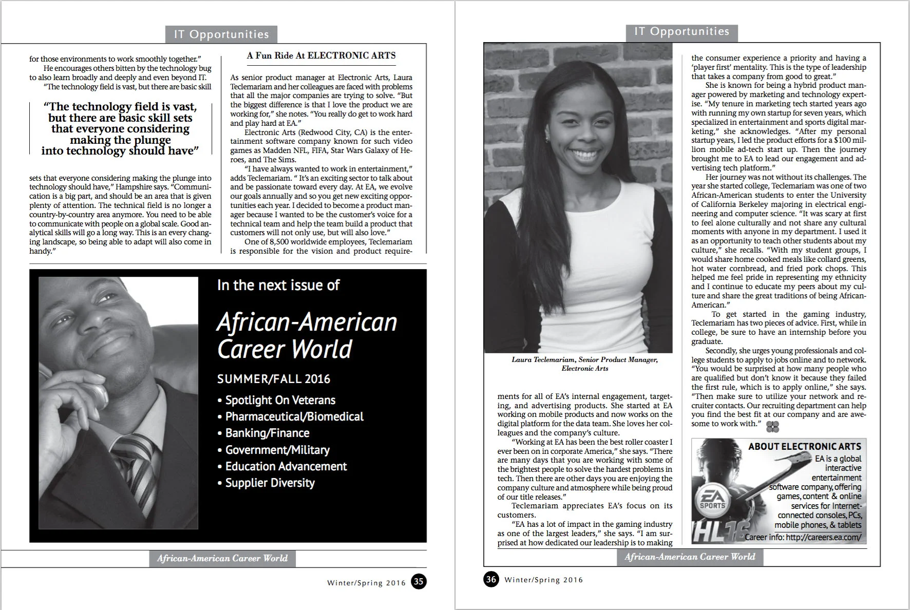 African-American Career World Magazine, February 2016