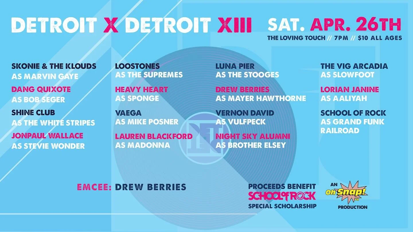 15 bands. 2 stages. 1 epic night. 
Celebrate Detroit music with us on 4/26! 🥳