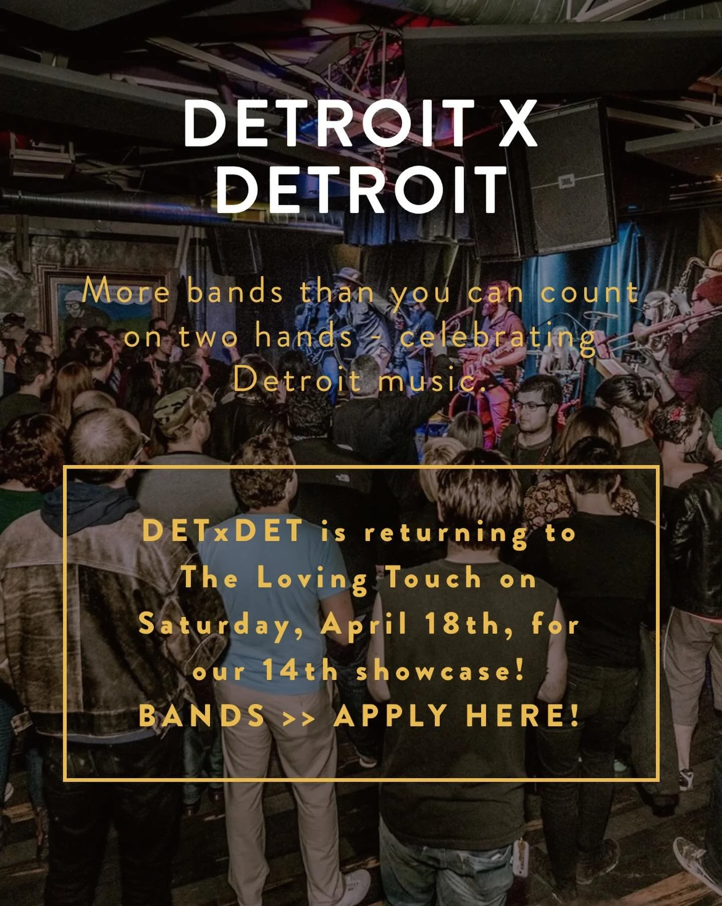 WE&rsquo;RE BACK! #DETDET returns to rock @thelovingtouch on Saturday, April 18th!
BANDS >> APPLY NOW (link in bio)