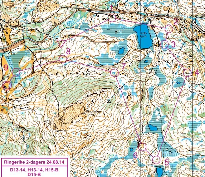 Eksempel på løype på B-nivå.