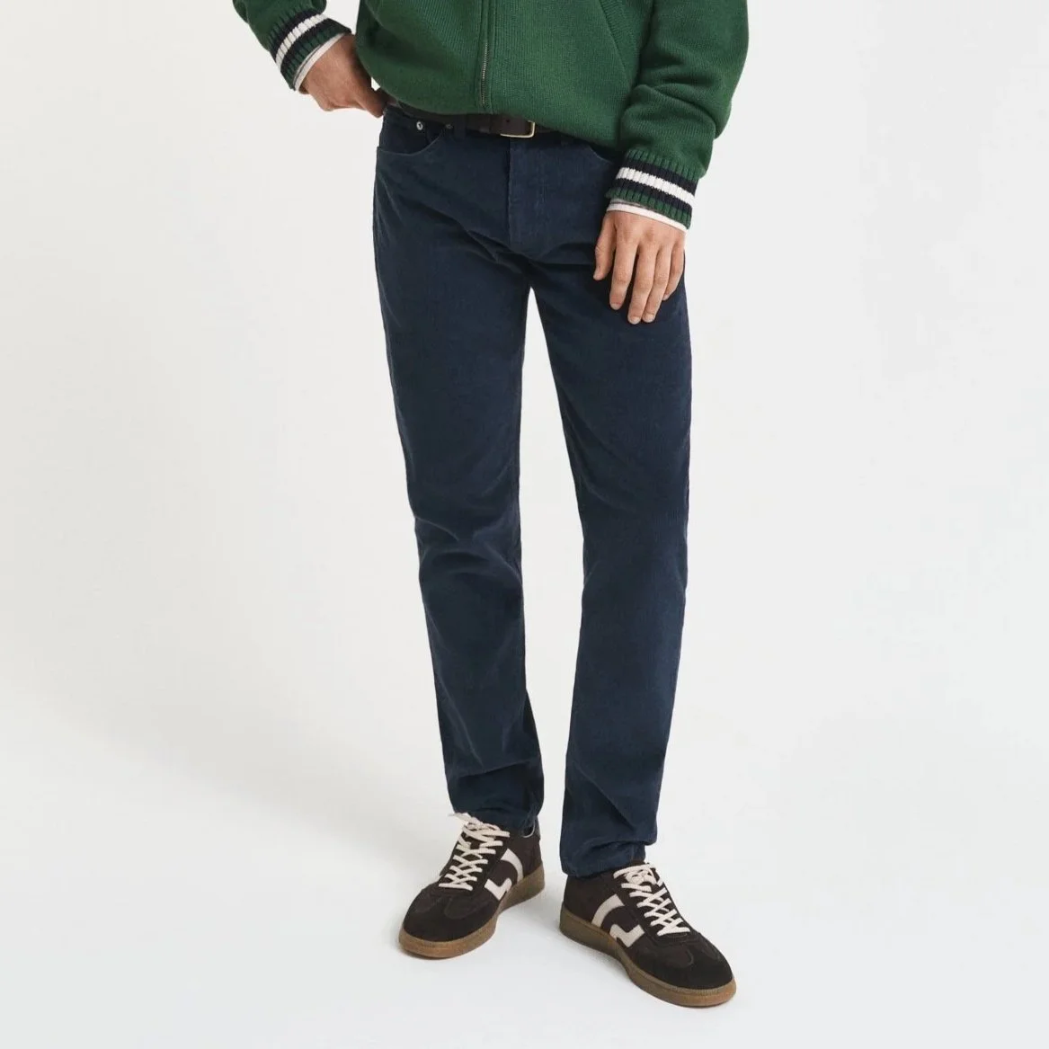 Model View of GANT Slim Fit Cord Jean in Navy