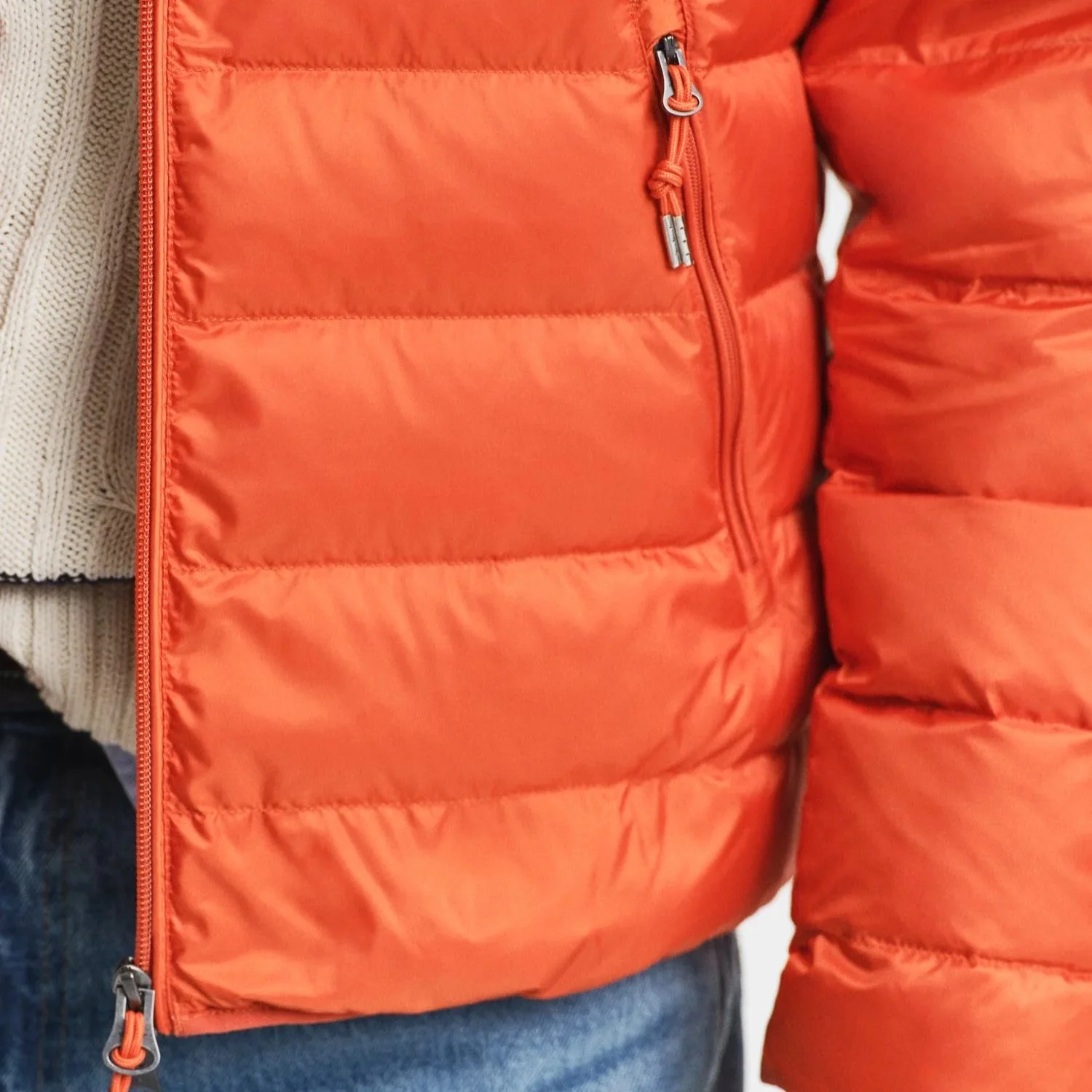 Detail Model View of GANT Light Down Jacket in Orange