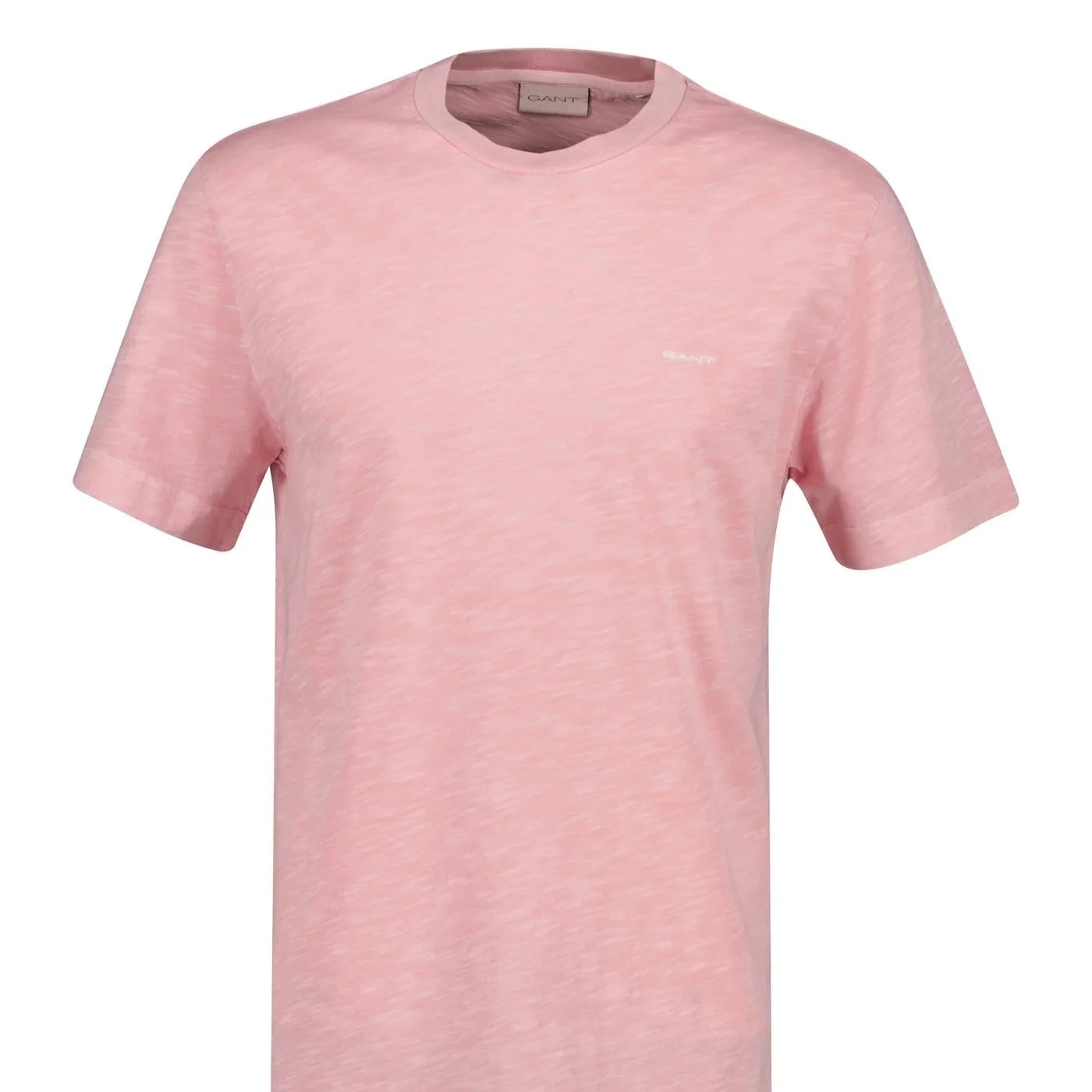 Flat View of GANT Texture T Shirt in Pink