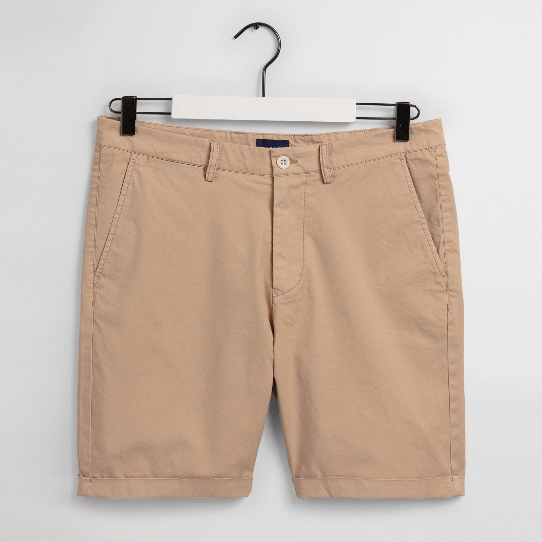 Front flat lay of GANT Sun-Faded Shorts in Sand