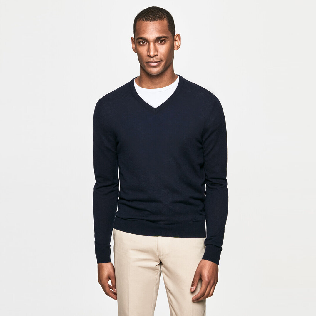 navy wool jumper