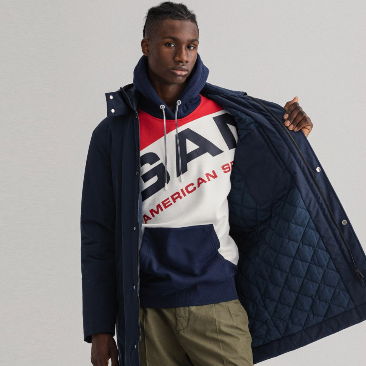 Buy GANT Padded Car Coat in Navy 