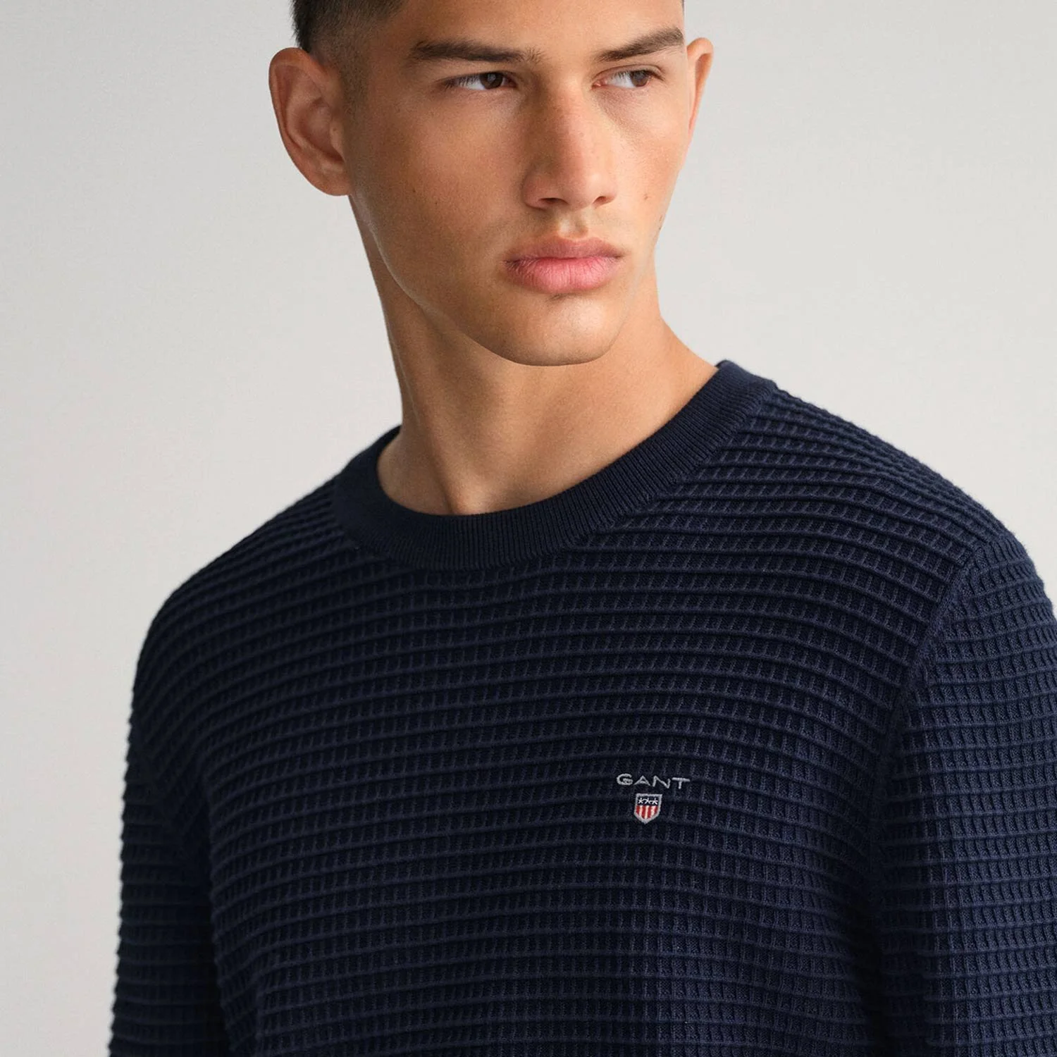 GANT Cotton Texture Crew Neck Jumper 