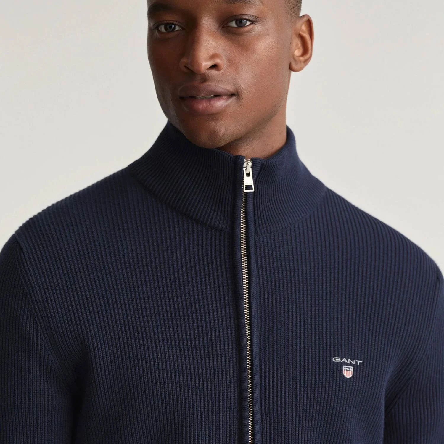 Buy GANT Rib Texture Zip Cardigan in 