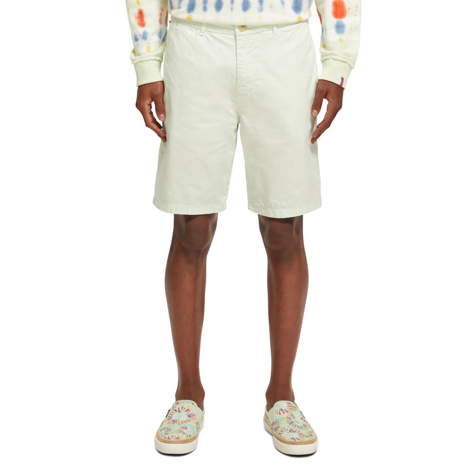 Model wearing Scotch & Soda Chino Shorts in Mint