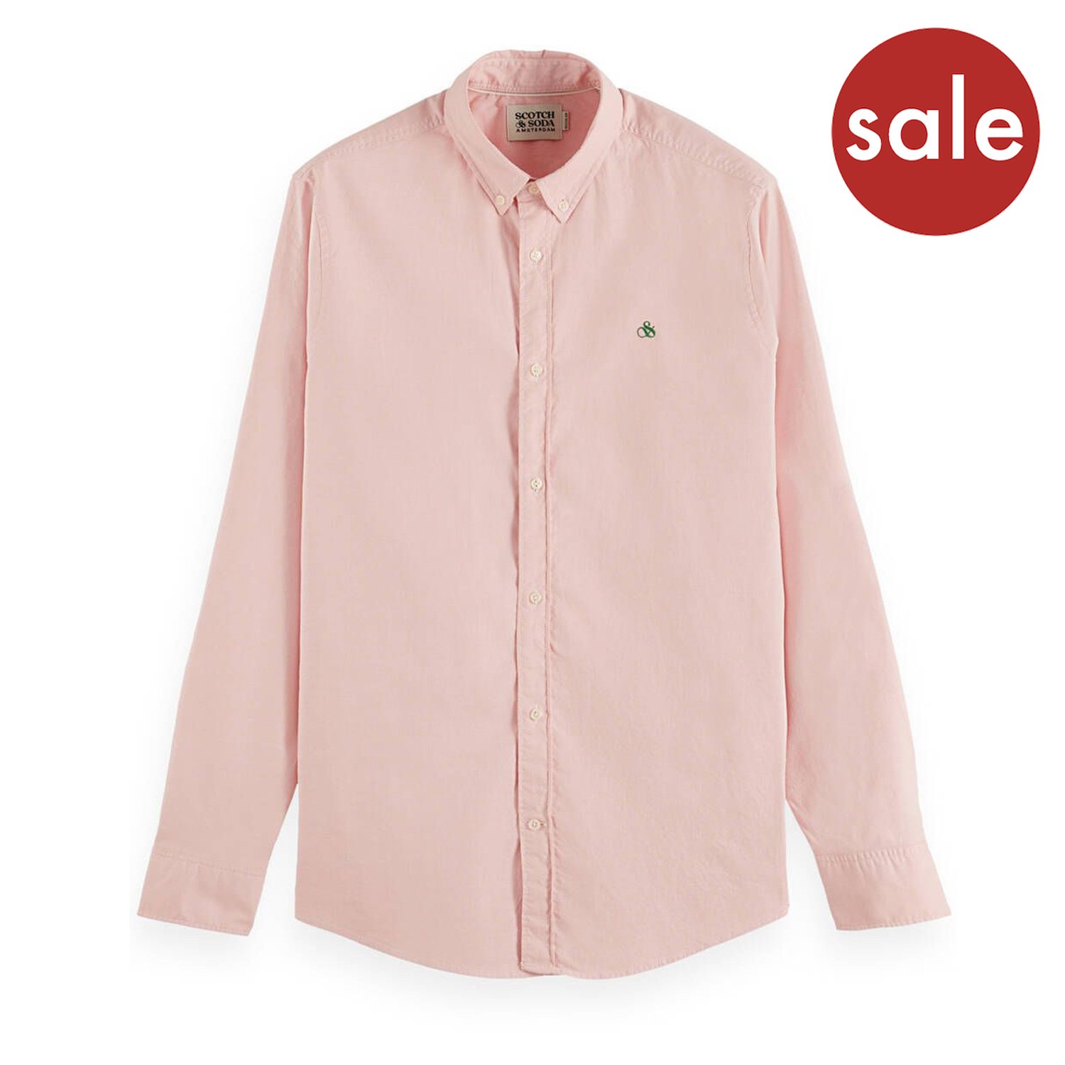 Front flat lay of Scotch & Soda Oxford Shirt in Pink