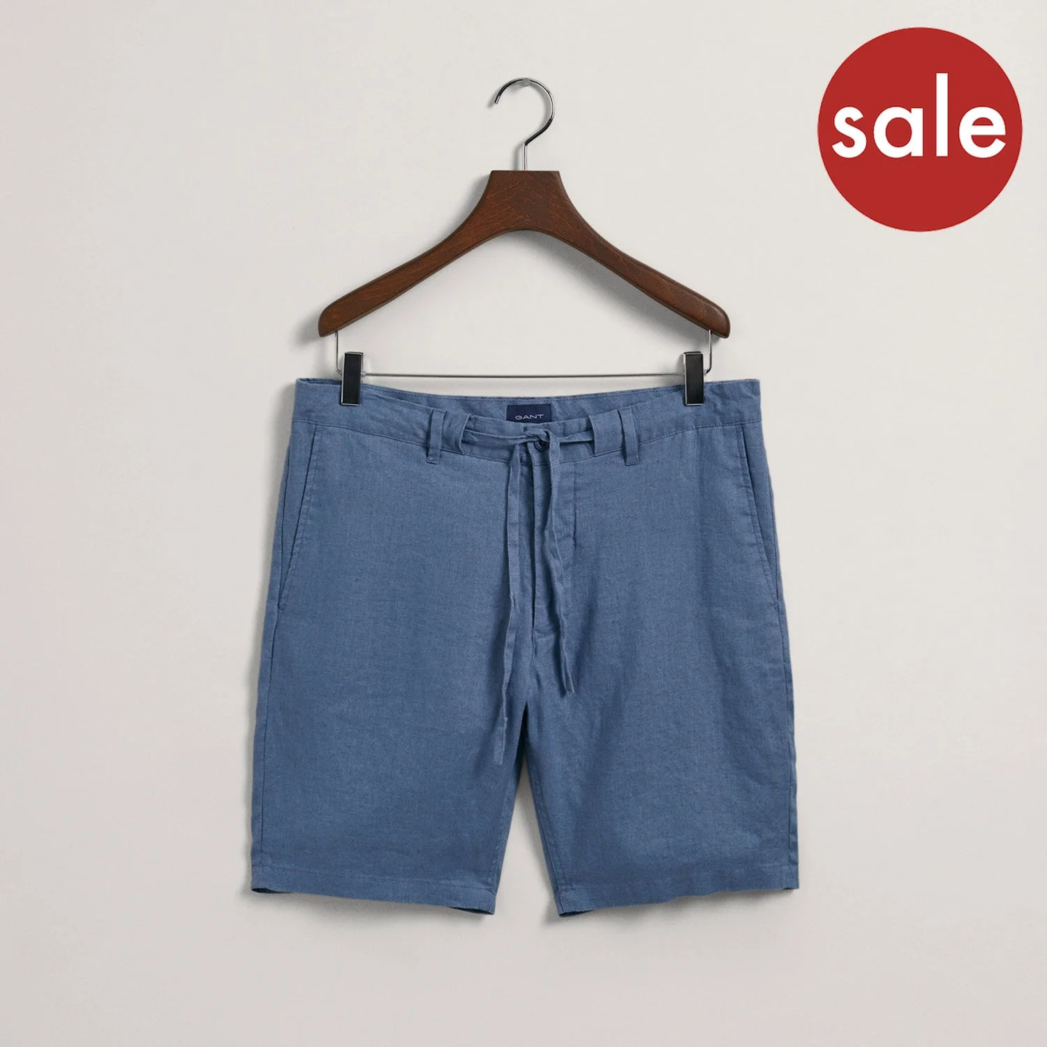 Flat front lay of GANT Relaxed Fit Linen Drawstring Shorts