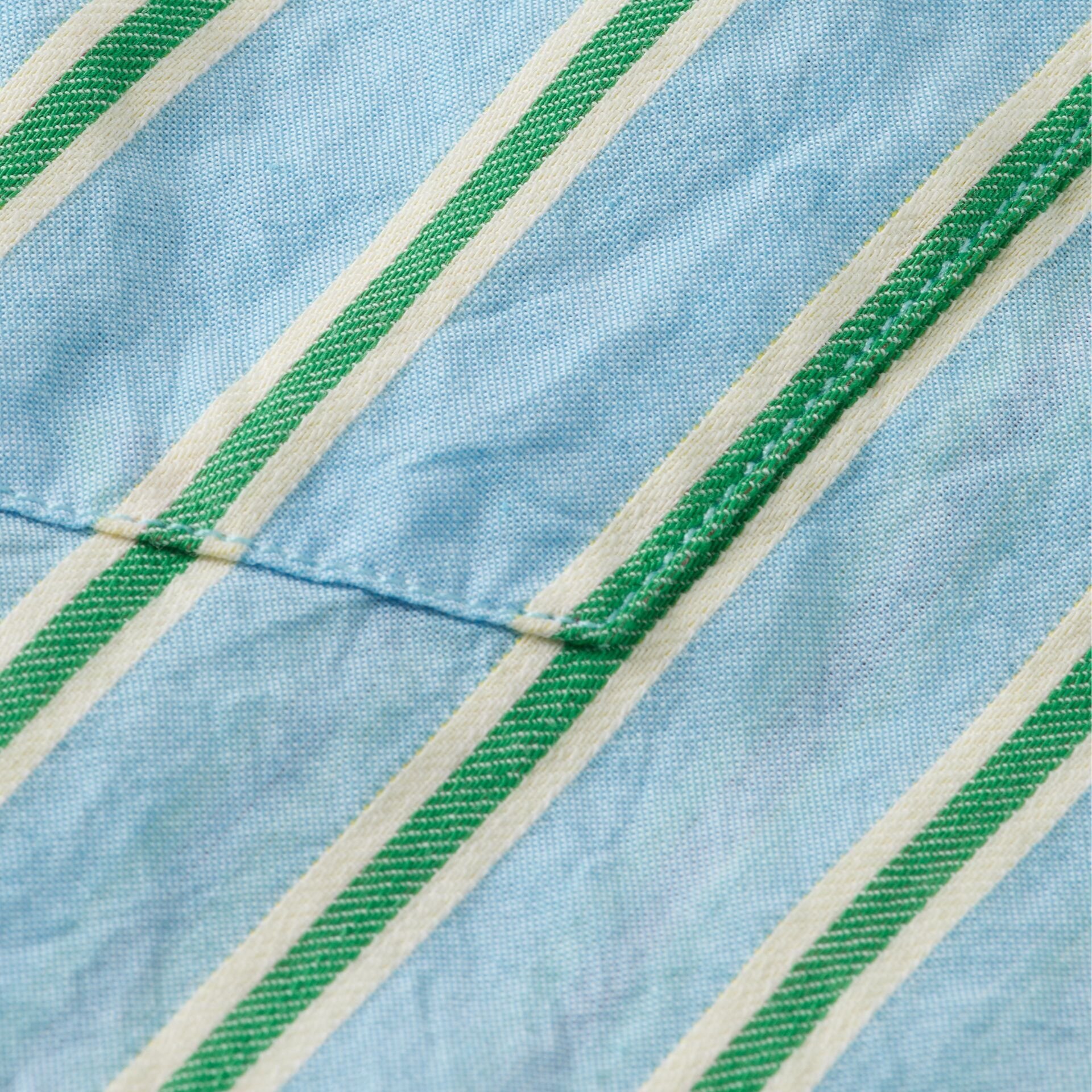 Close Flat View of Scotch & Soda Cotton Stripe Shirt in Light Blue and Green