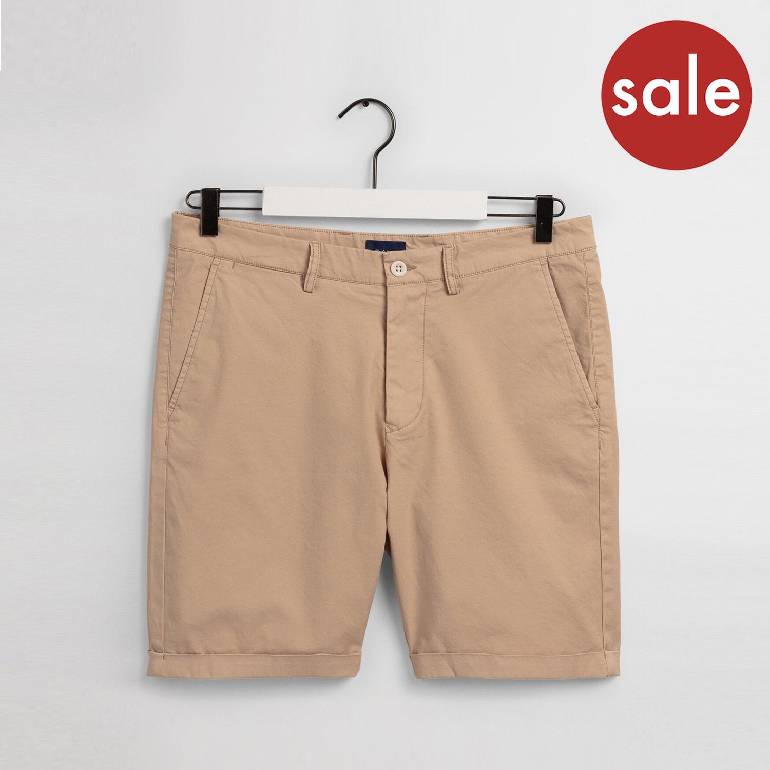 Front flat lay of GANT Sun-Faded Shorts in Sand - SALE