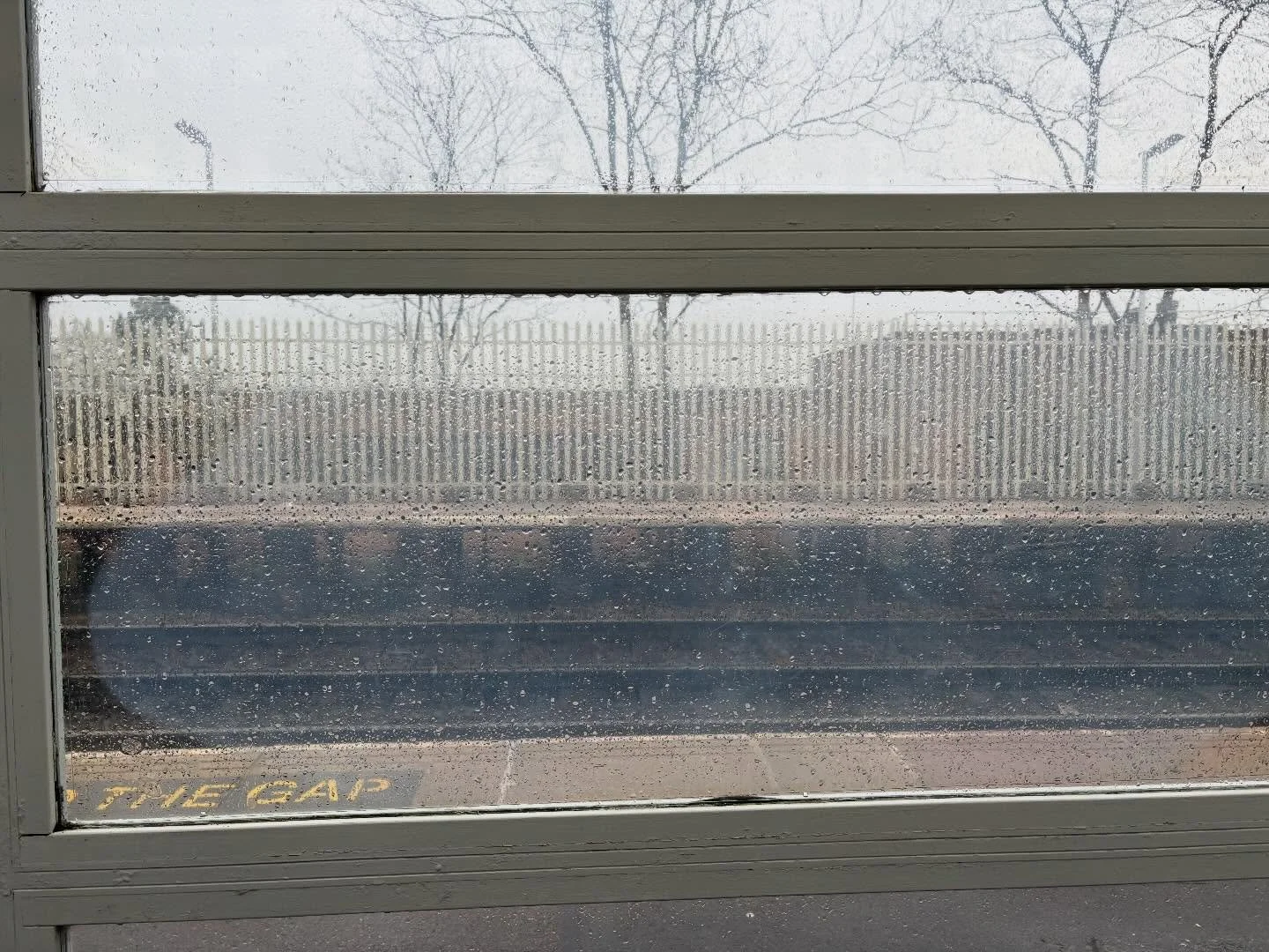 The view from the waiting room at the train station. ☔️ 

TBF the weather is perfect for another day of buying for Autumn and Winter! 🫡