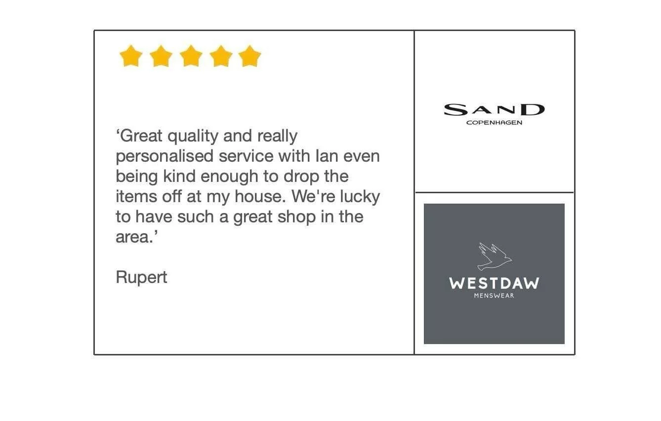 Thanks SO MUCH Rupert.

With our relentless focus on customer service we really appreciate people taking the time to give us some feedback - we love a happy customer!😎

Shop the full range online or in our Dorking shop.

And if you&rsquo;d like to g