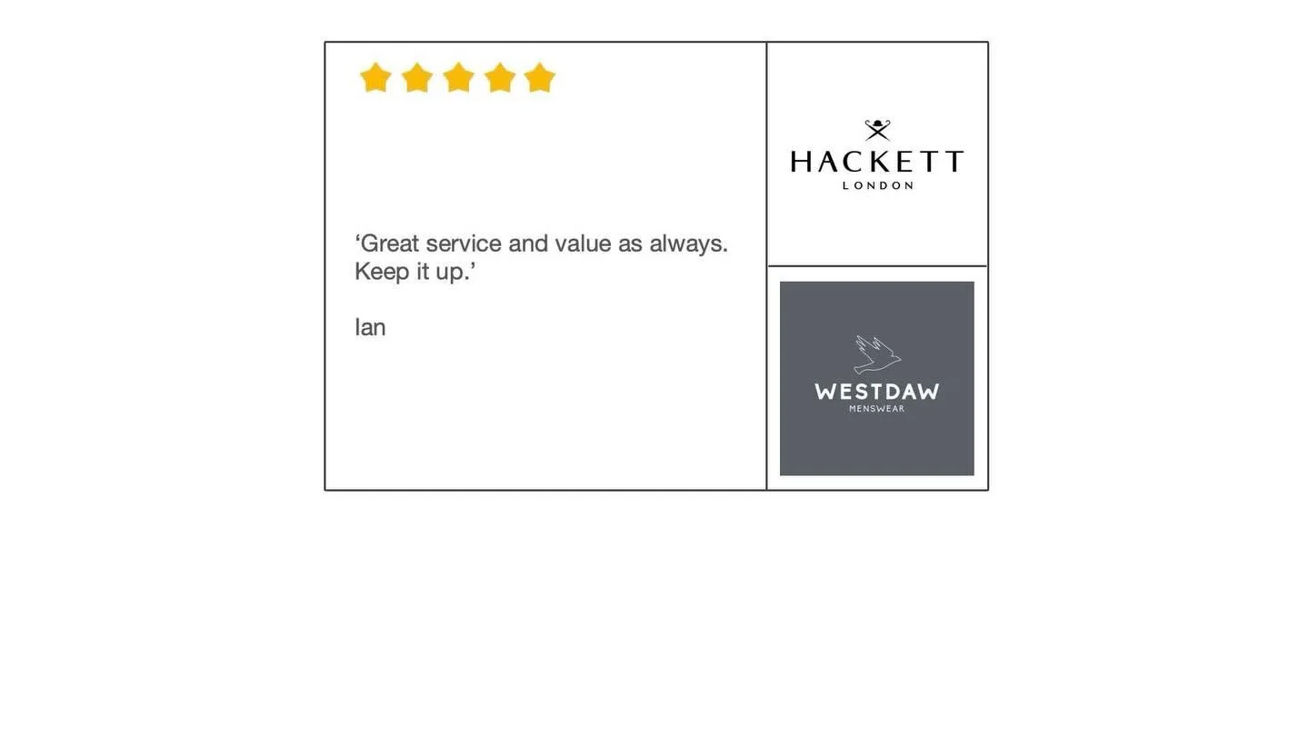 Thanks SO MUCH Ian.

With our relentless focus on customer service we really appreciate people taking the time to give us some feedback - we love a happy customer!😎

Shop the full range online or in our Dorking shop.

And if you&rsquo;d like to give