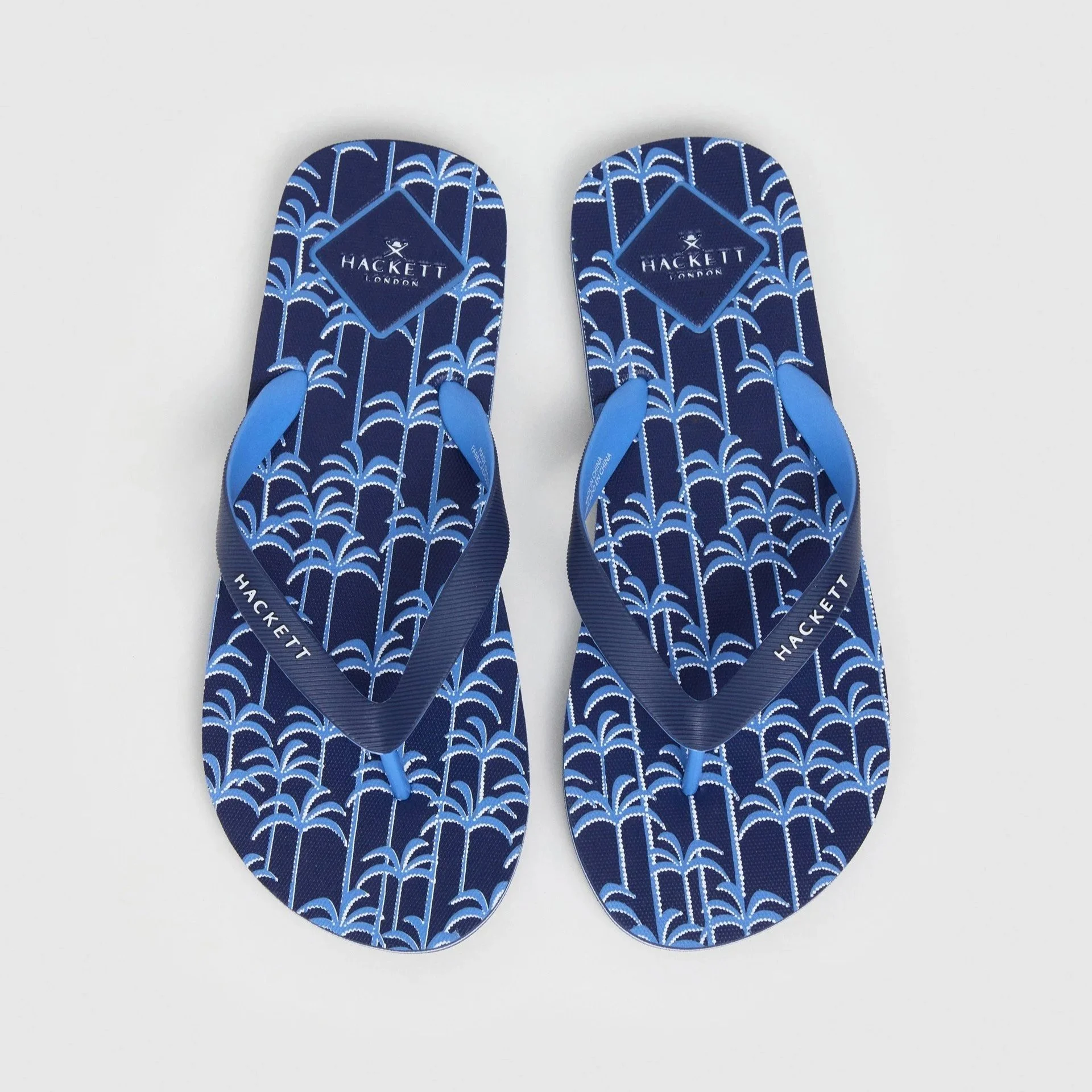 Top View of Hackett Palm Tree Flip Flop in Navy