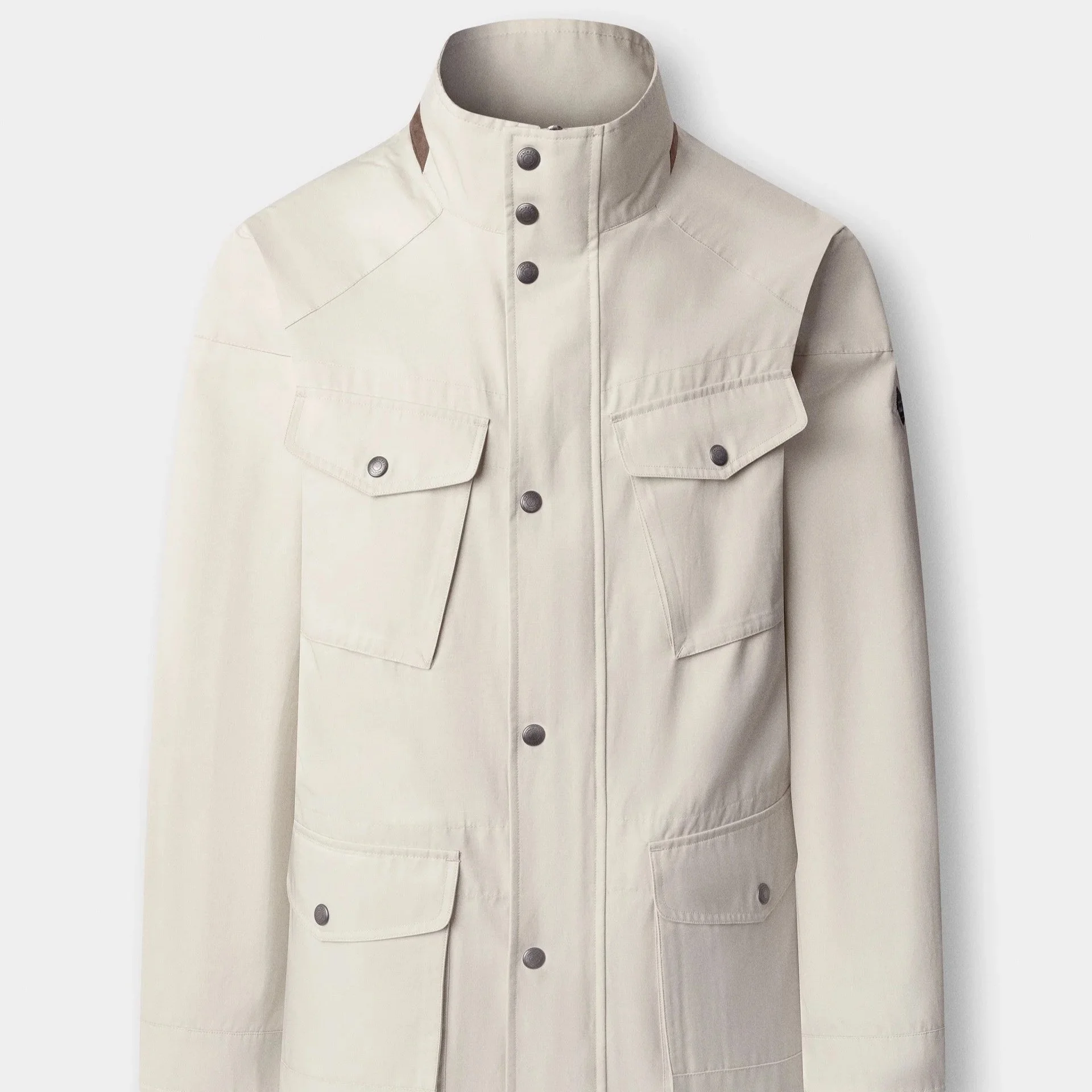 Flat View of Hackett Lightweight Jacket in Sand
