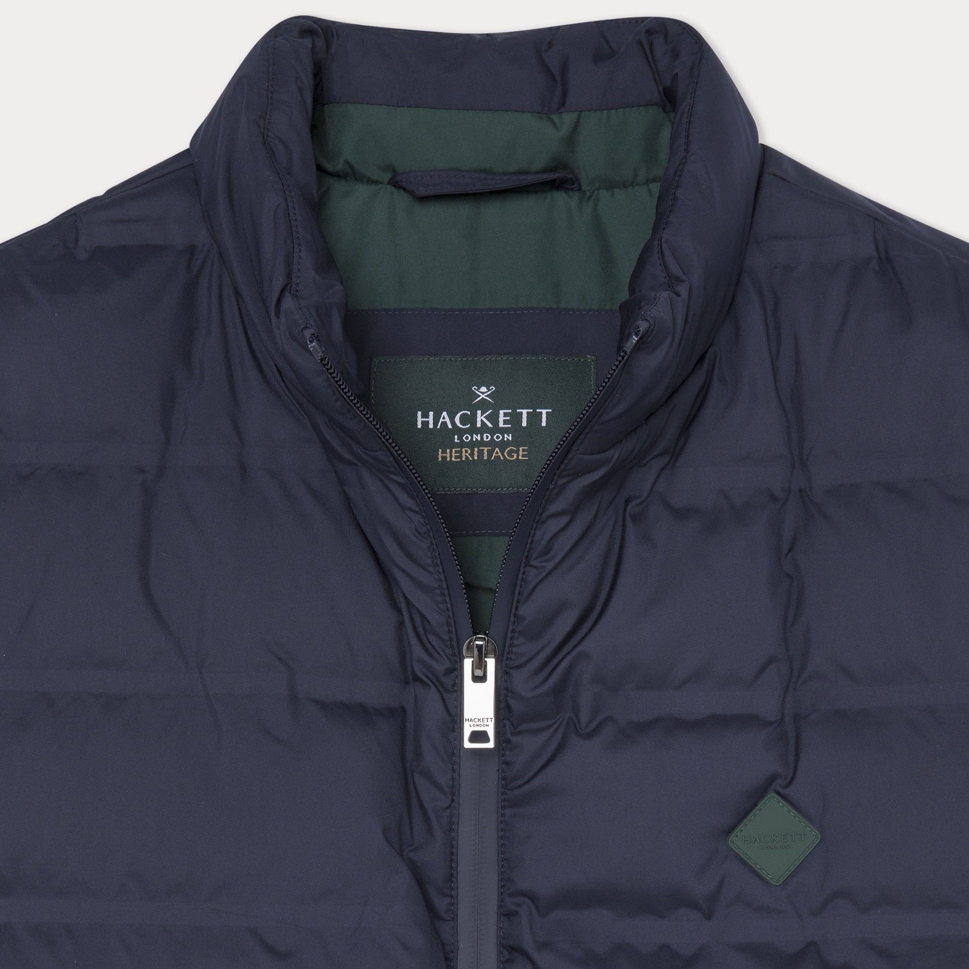 Detail View of Hackett Lightweight Gilet in Navy
