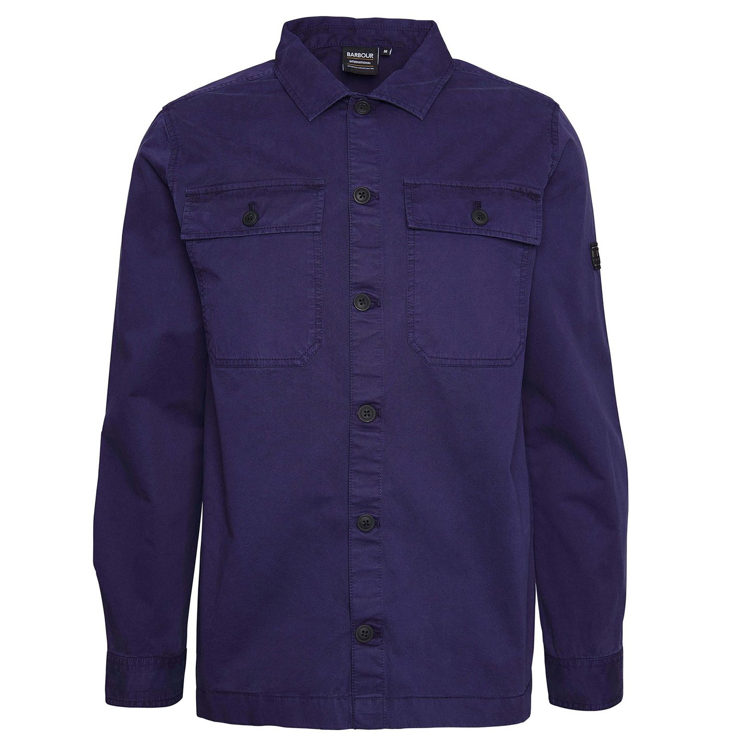 Flat View of Barbour International Arlo Overshirt in Blue