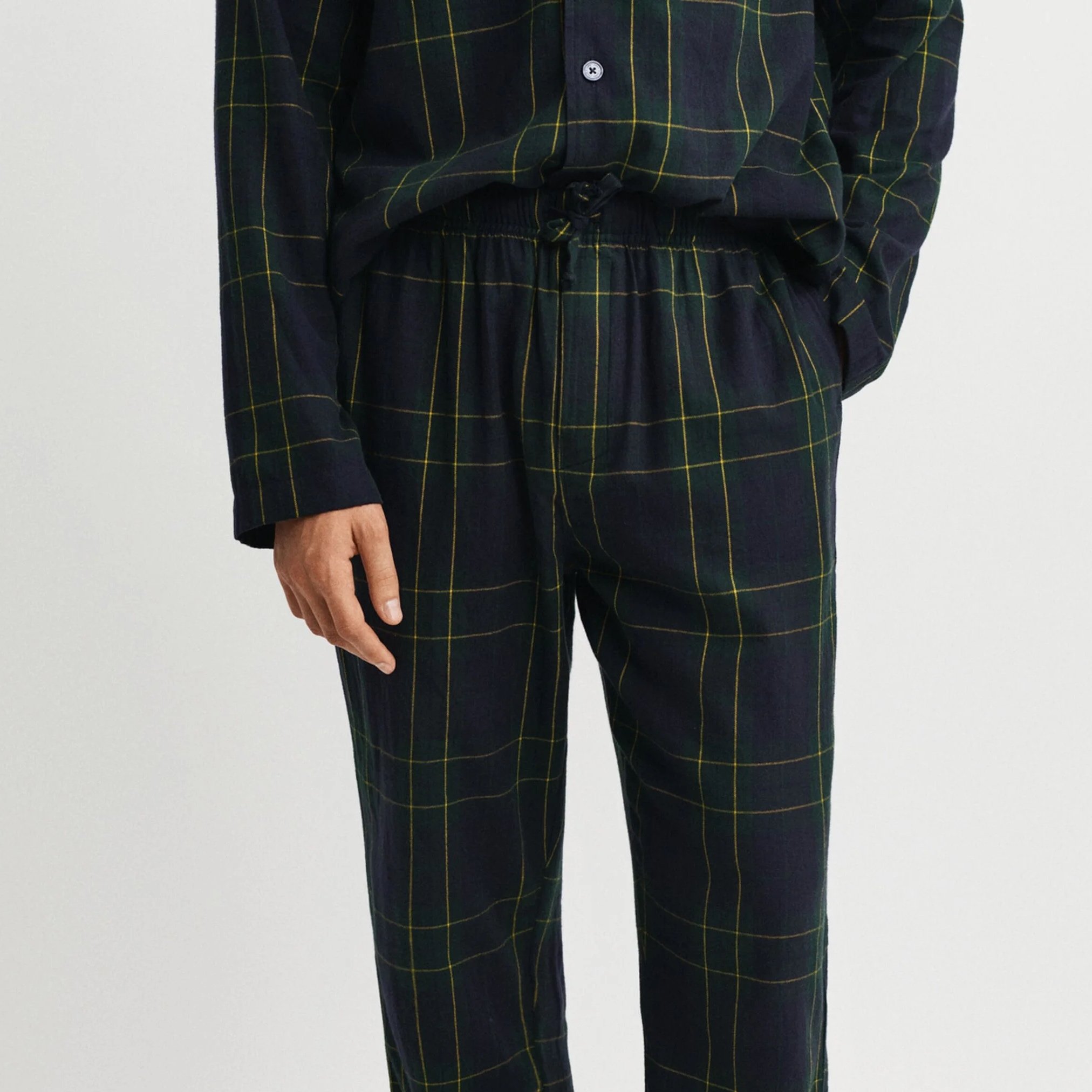 Model View of GANT Pyjama Gift Set in Navy and Green