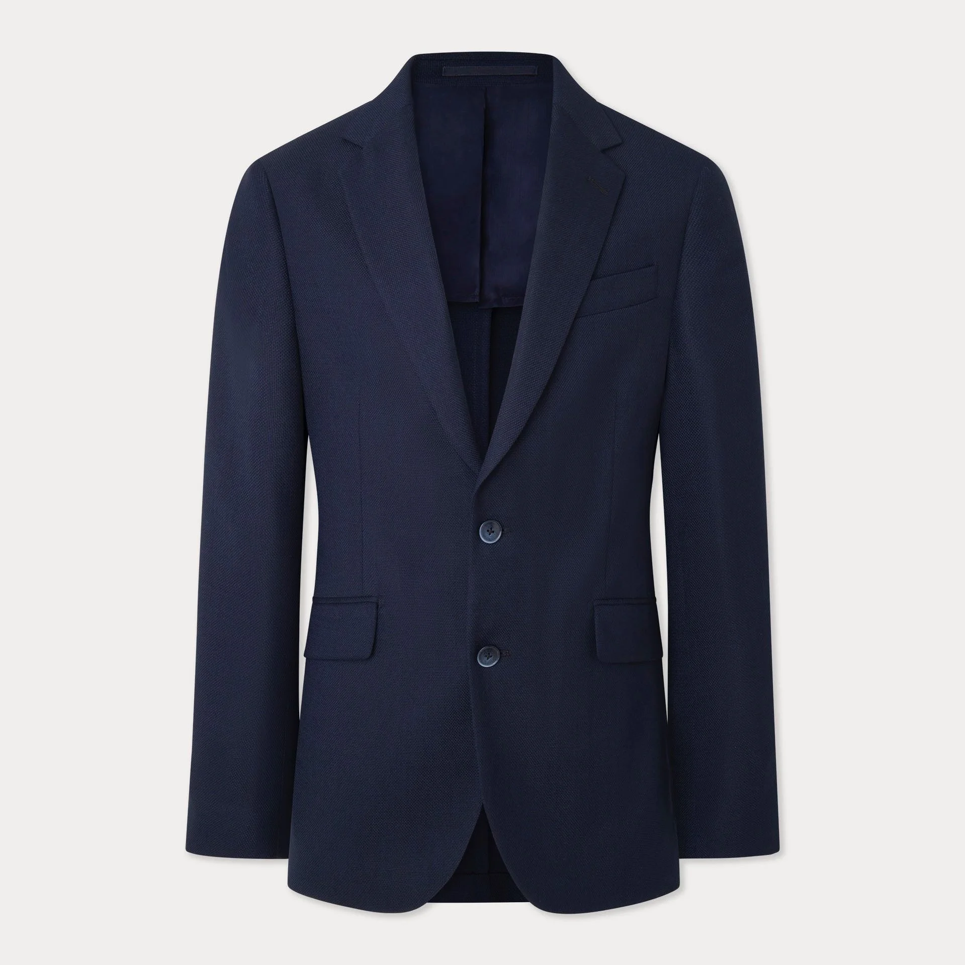 Flat View of Hackett Hopsack Blazer in Navy