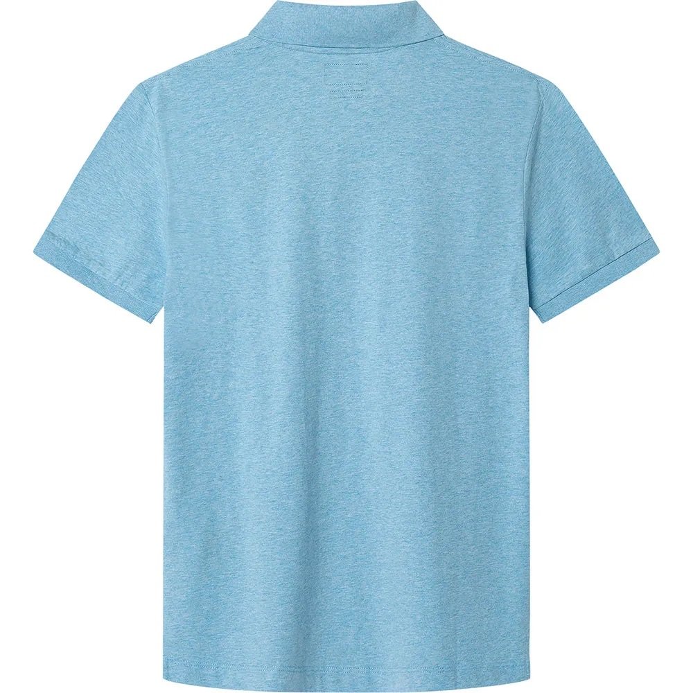 Back View of Hackett Riviera Collar Polo in Light Blue