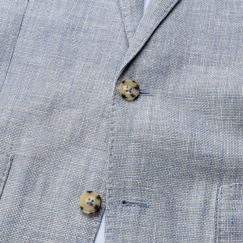 Detail View of Rodd & Gunn Linen Mix Jacket in Light Blue