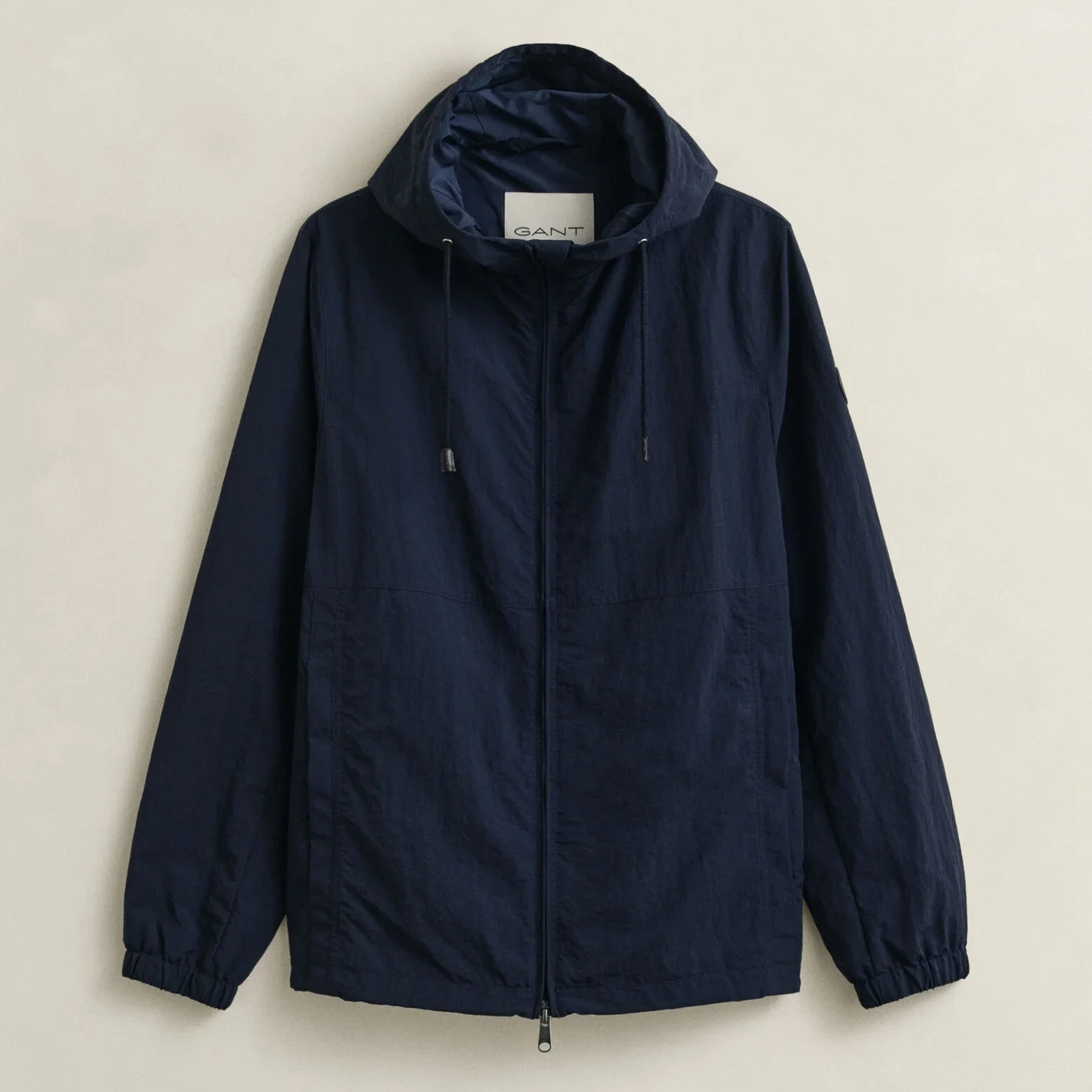 Flat View of GANT Lightweight Windbreaker Jacket in Navy
