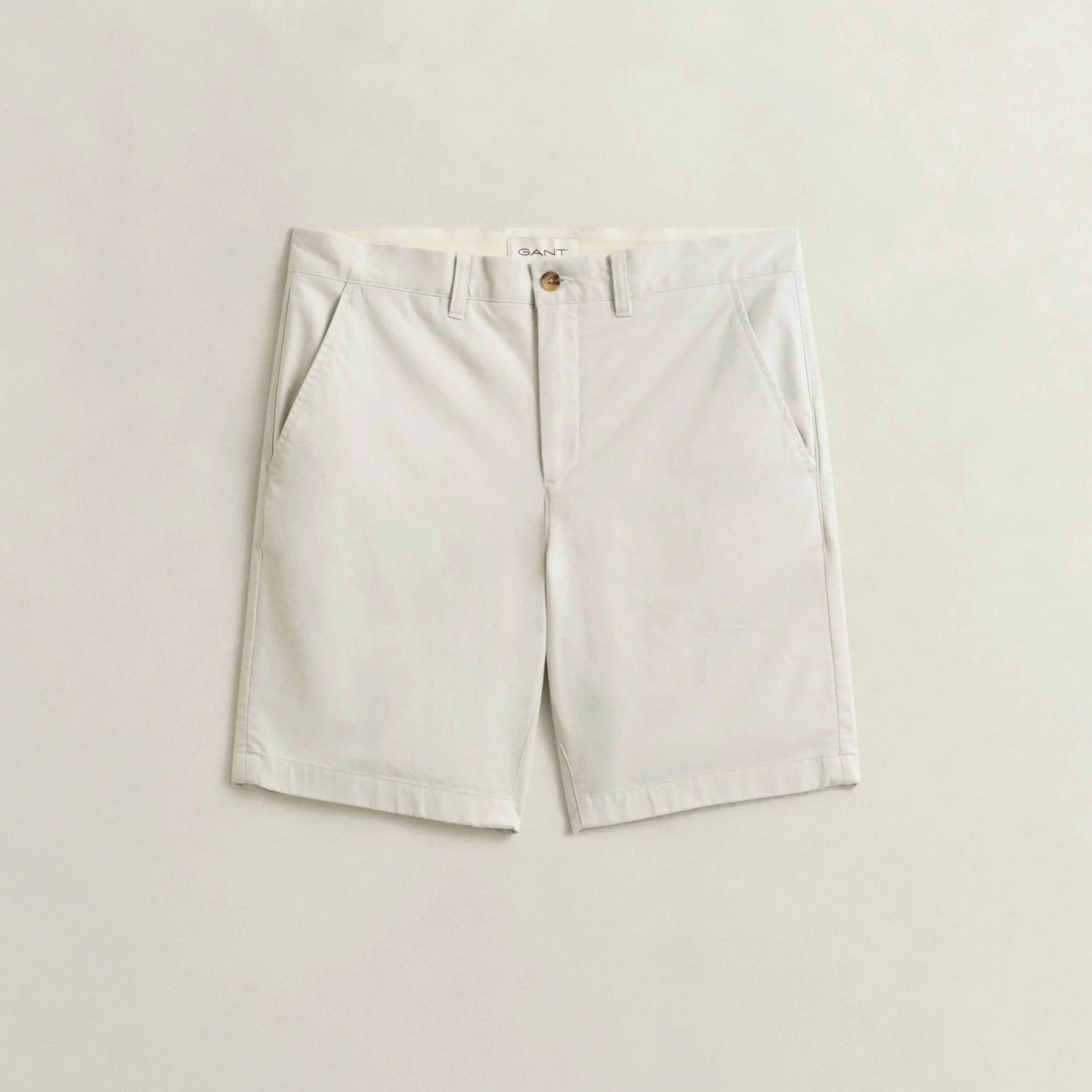 Flat View of GANT Regular Fit Chino Shorts in Cream