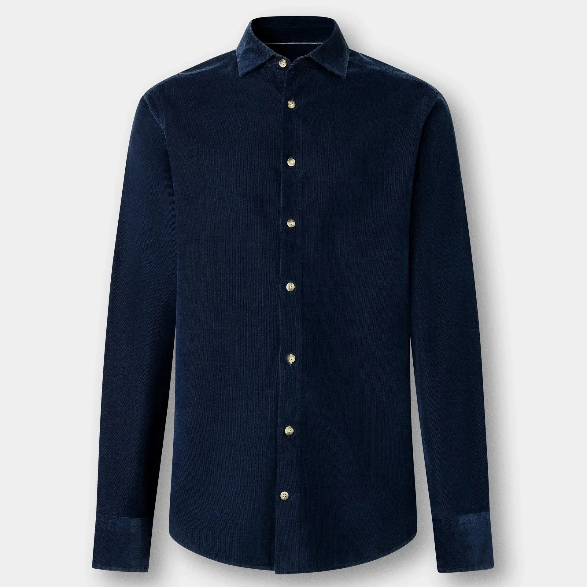 Flat View of Hackett Babycord Shirt in Navy