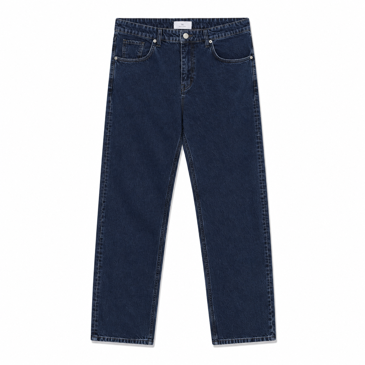 Flat View of Matinique Loose Fit Cotton Jeans in Dark Denim