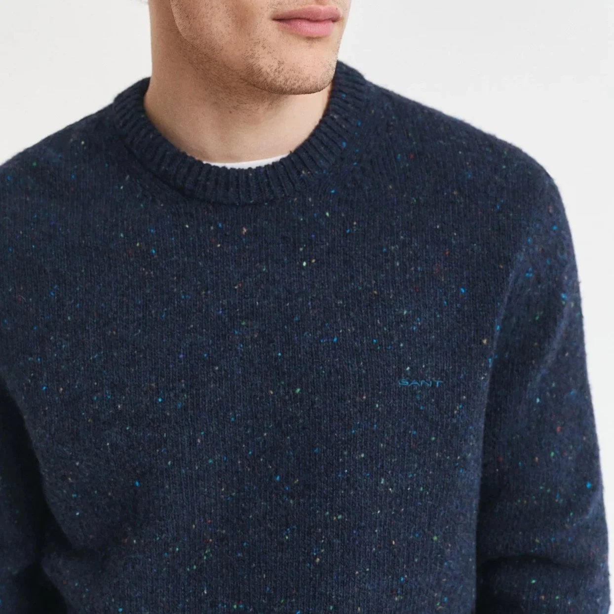 Close Model View of GANT Nepps Jumper in Navy and Multi