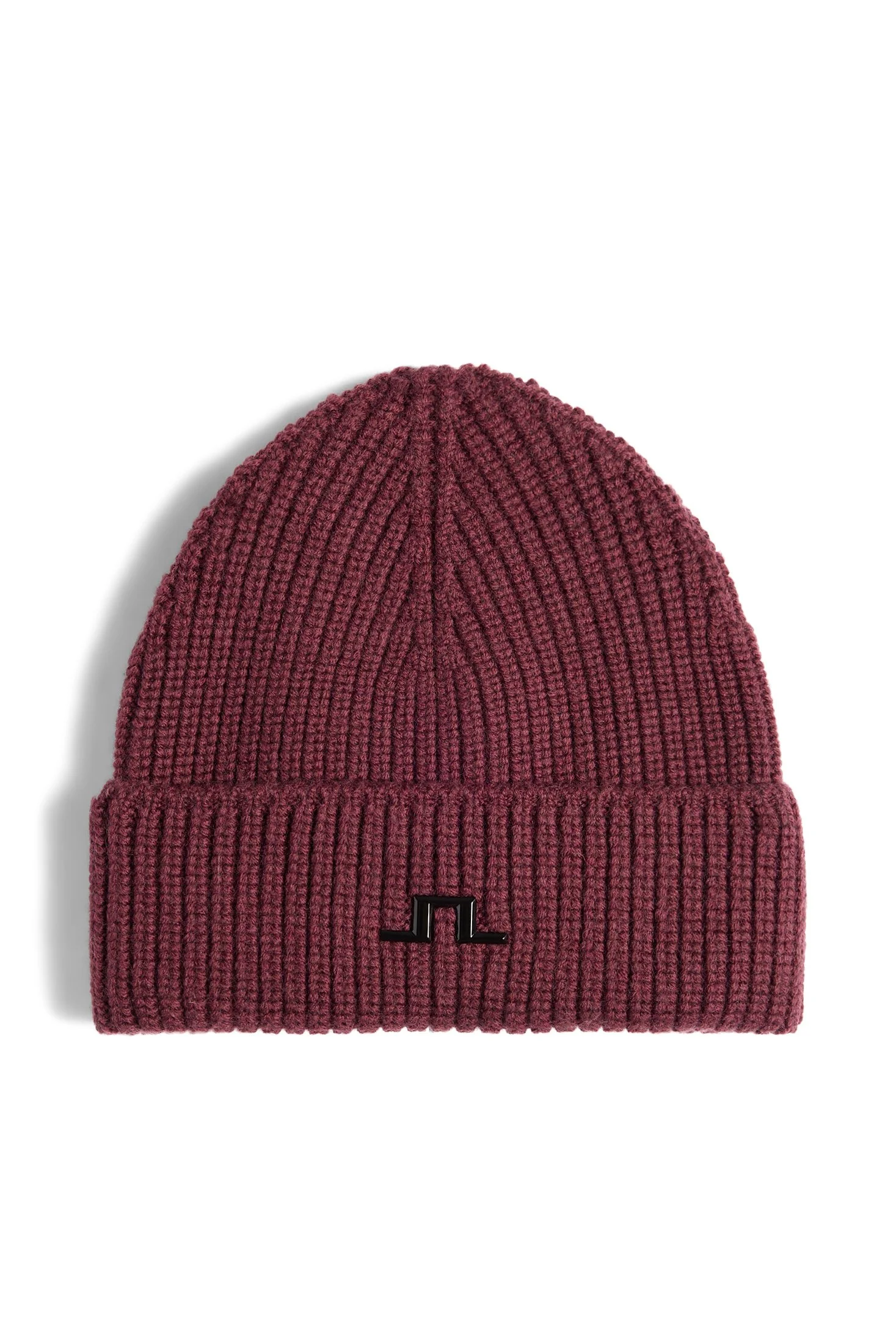 Flat View of J Lindeberg Merino Wool Beanie in Wine