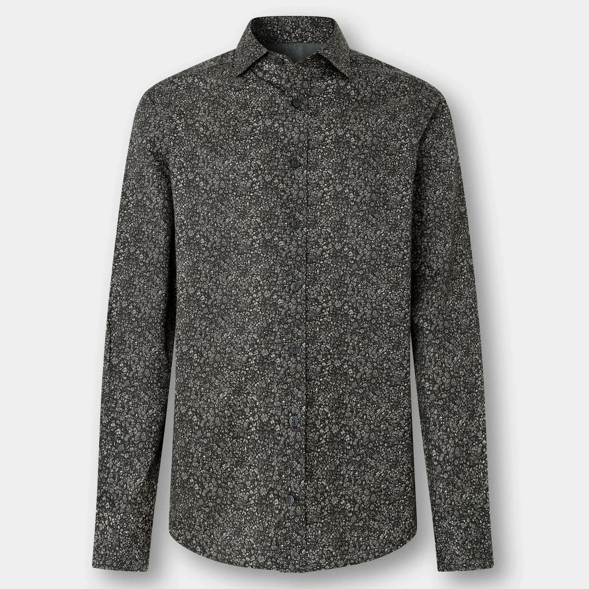 Flat View of Hackett Wildflower Print Shirt in Brown