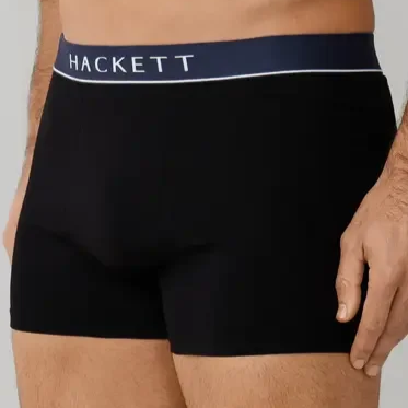 Model View of Hackett 3 Pack Trunks in Black