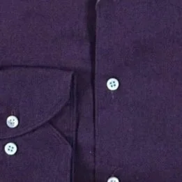 Close View of Stenstroms Luxury Flannel Shirt in Burgundy