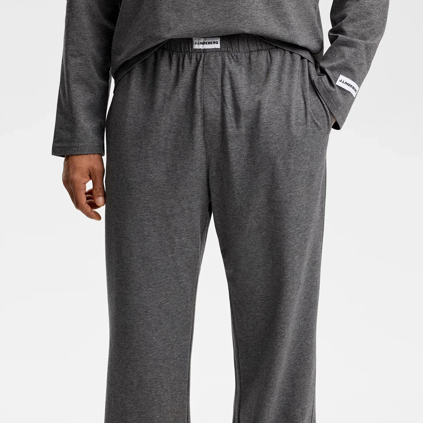 Bottoms Model View of J Lindeberg Pyjama Gift Set in Grey