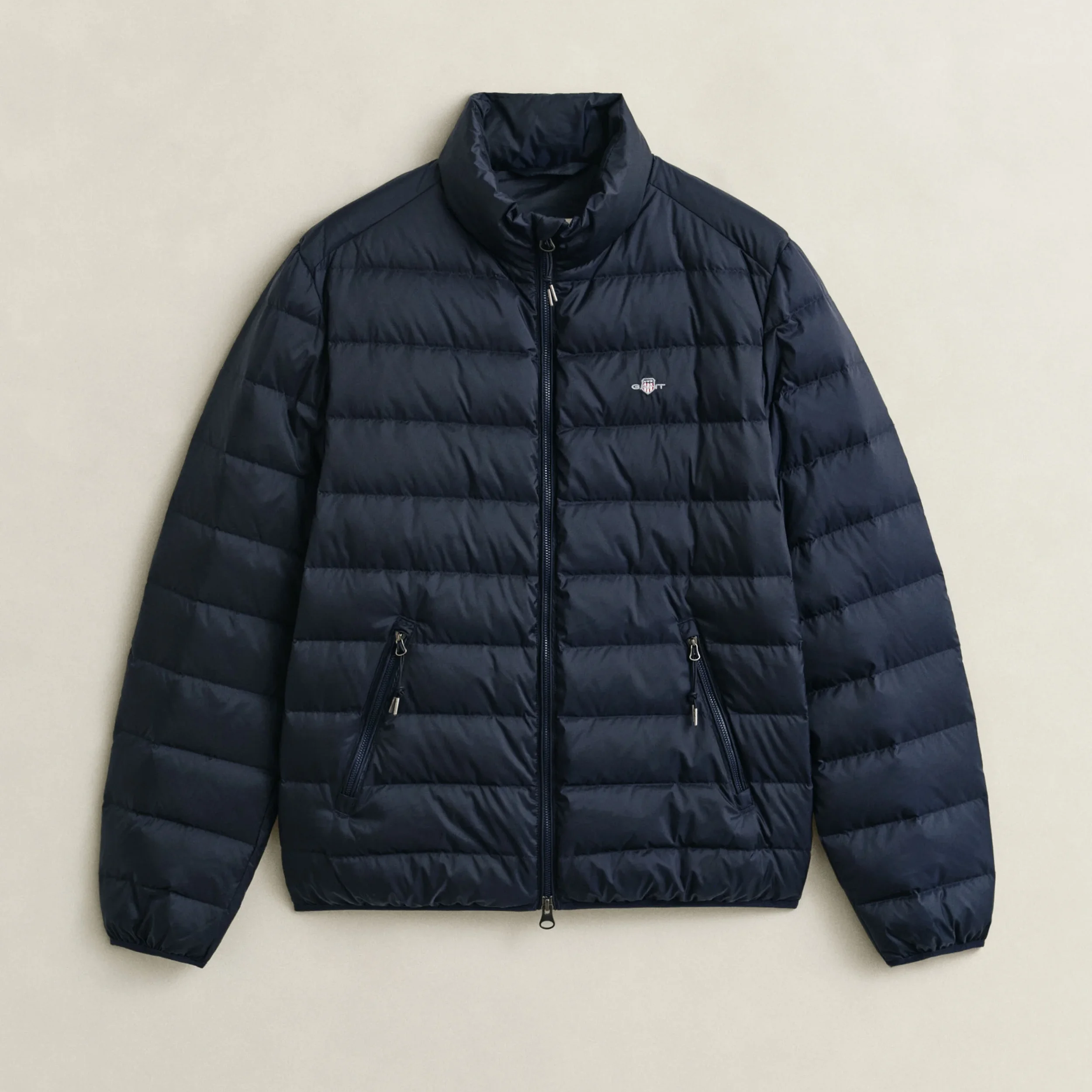 Flat View of GANT Light Down Jacket in Evening Blue
