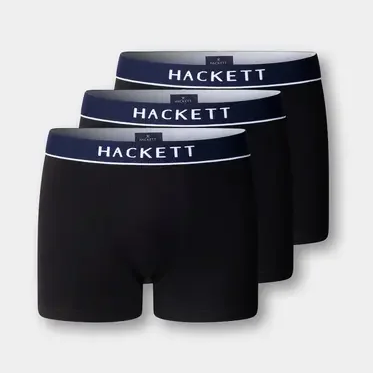 Flat View of Hackett 3 Pack Trunks in Black