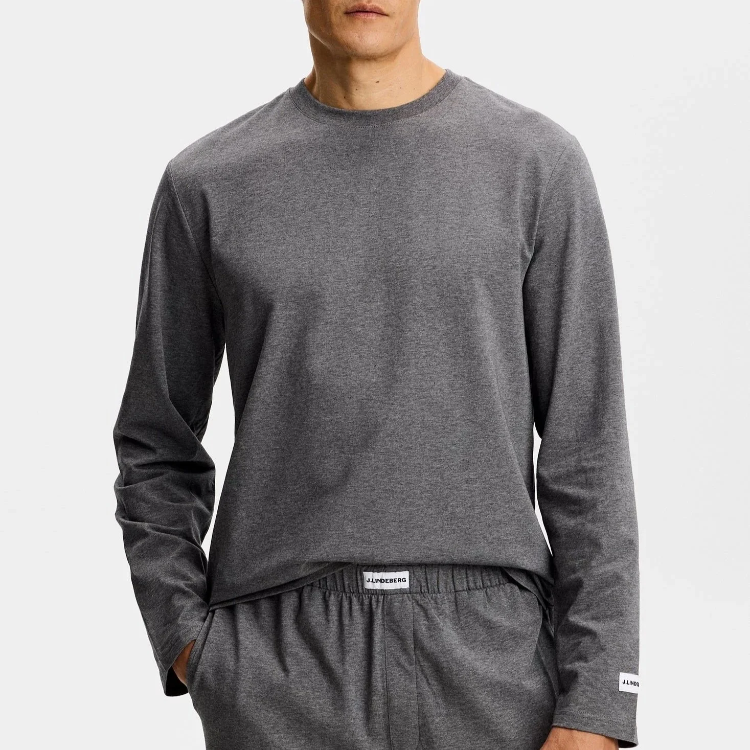 Top Model View of J Lindeberg Pyjama Gift Set in Grey