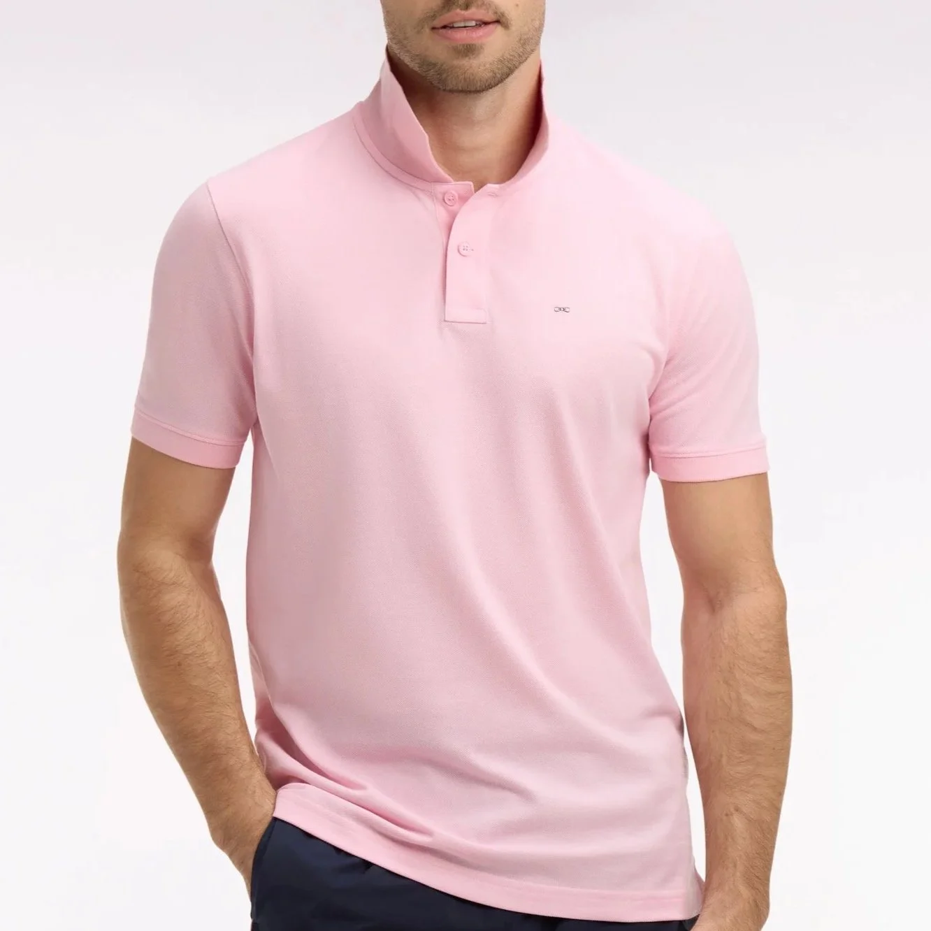 Model View of Eden Park Piqué Polo in Pink
