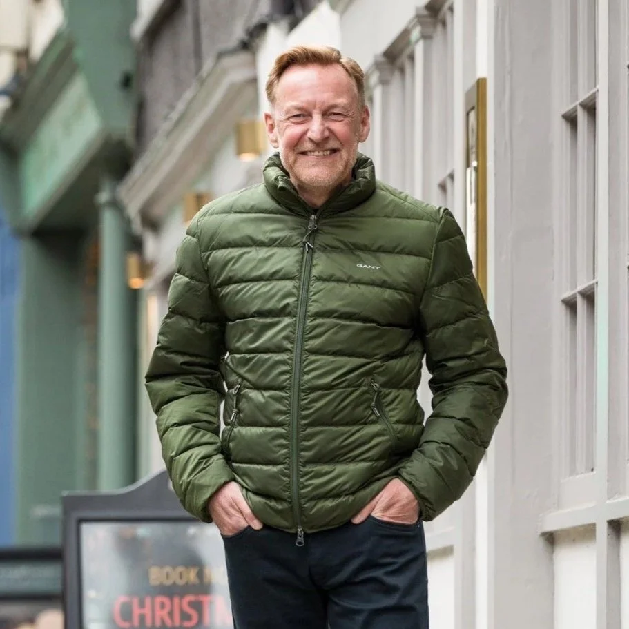 Model View of GANT Lightweight Down Jacket in Green