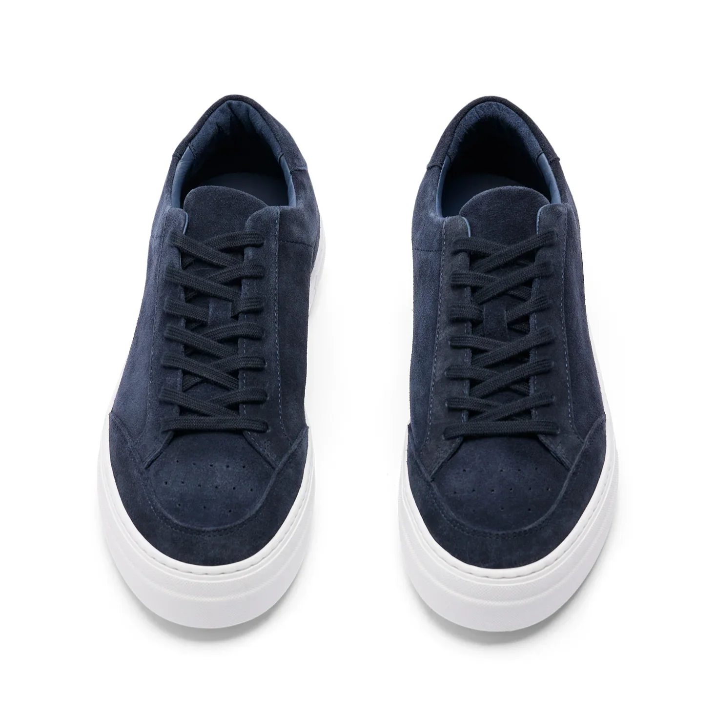 Top View of J Lindeberg Suede Tennis Trainer in Navy