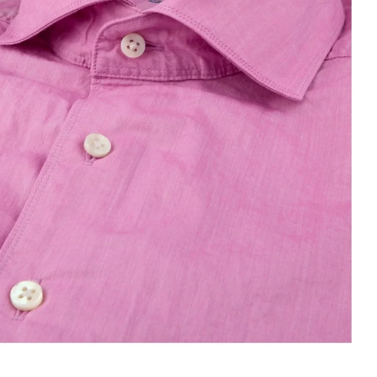 Close View of Stenstroms Luxury Slim Fit Shirt in Deep Pink