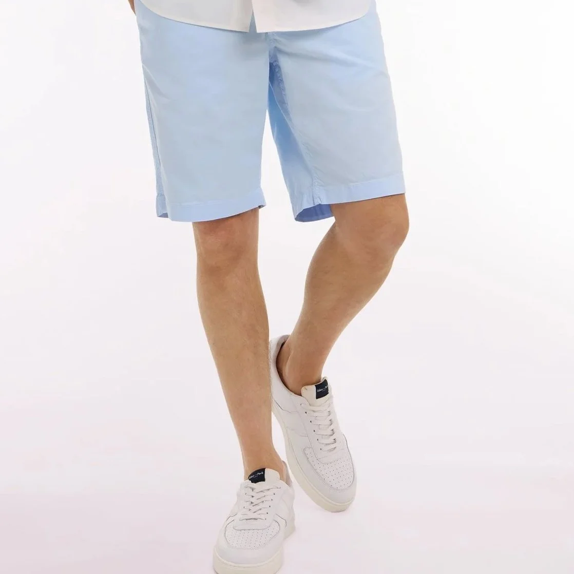 Model View of Eden Park Bermuda Shorts in Light Blue